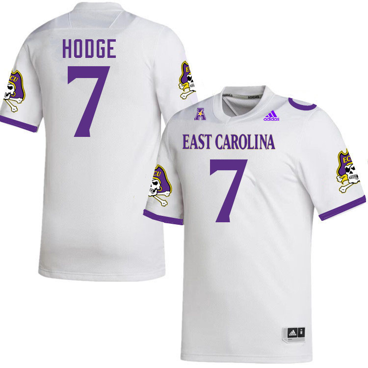 #7 Cole Hodge East Carolina Pirates College Football Jersey Stitched-White